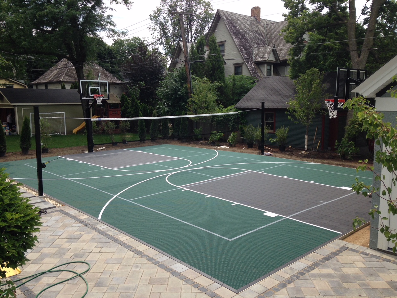 Image result for basketball court in backyard