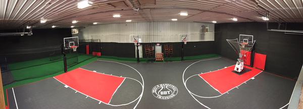 Panoramic indoor basketball facility
