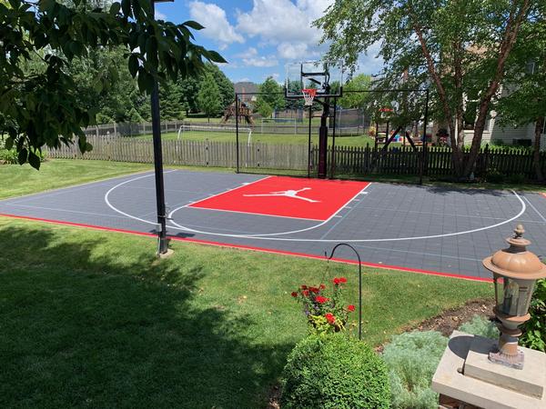 Ball containment behind hoop